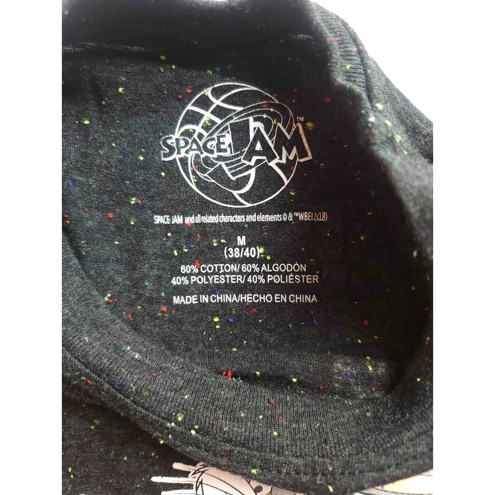 Looney Tunes Space Jam Tune Squad T-shirt Mens M Black Confetti Short Sleeve - Picture 4 of 6